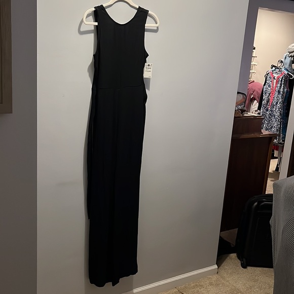 NWT Halogen sleeveless wrap black open back jumpsuit - Picture 2 of 6